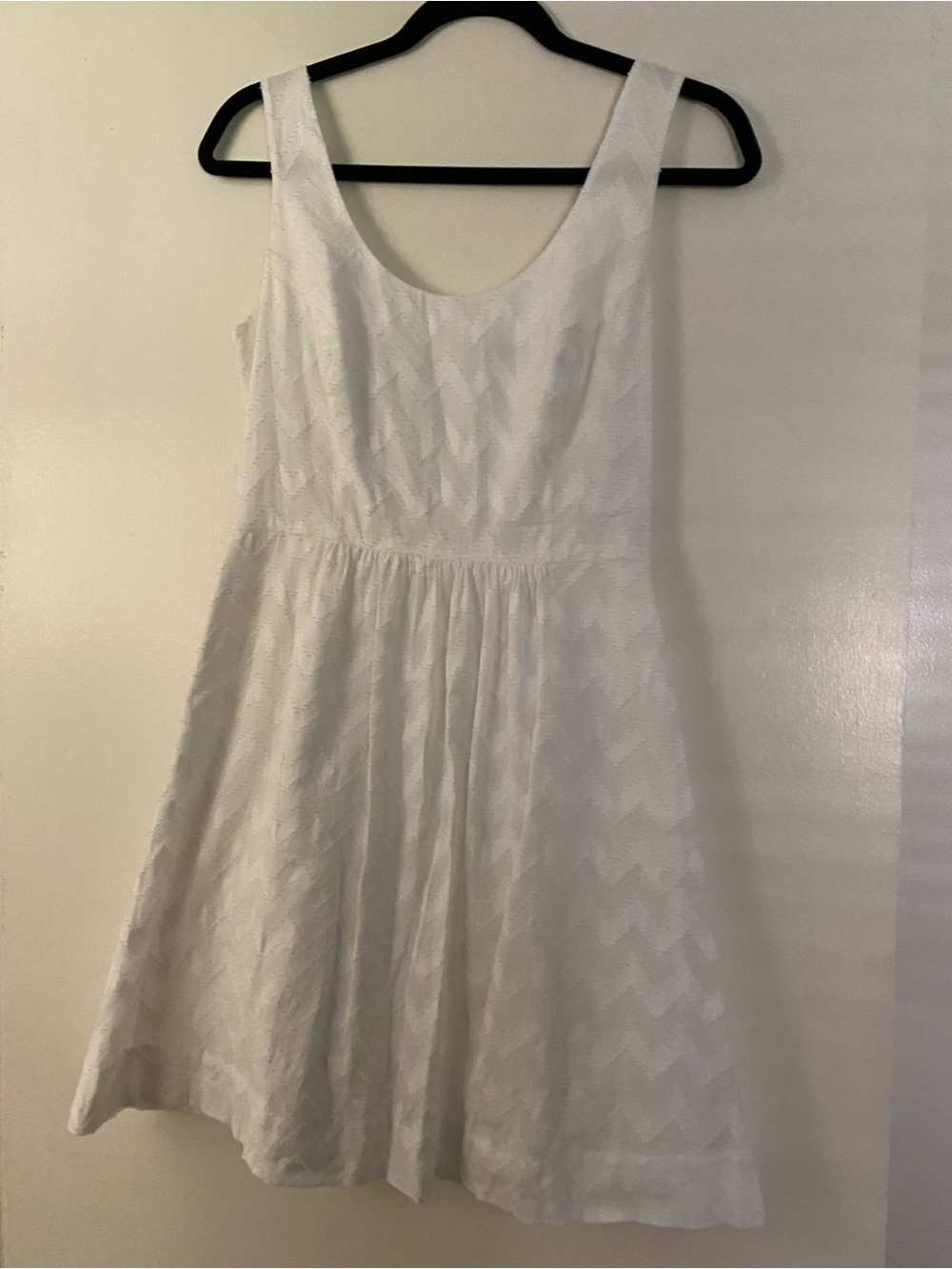 Vineyard Vines White Sleeveless Chevron Fit-and-Flare Dress